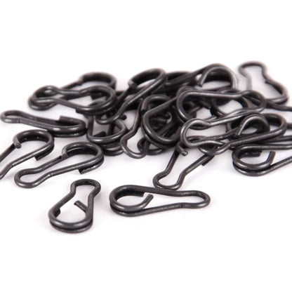 HYBOLAN 50pcs Fishing Snap Clips Quick Connector Change Carp Fishing Terminal Tackle Link matte black for Carp Rig Accessories