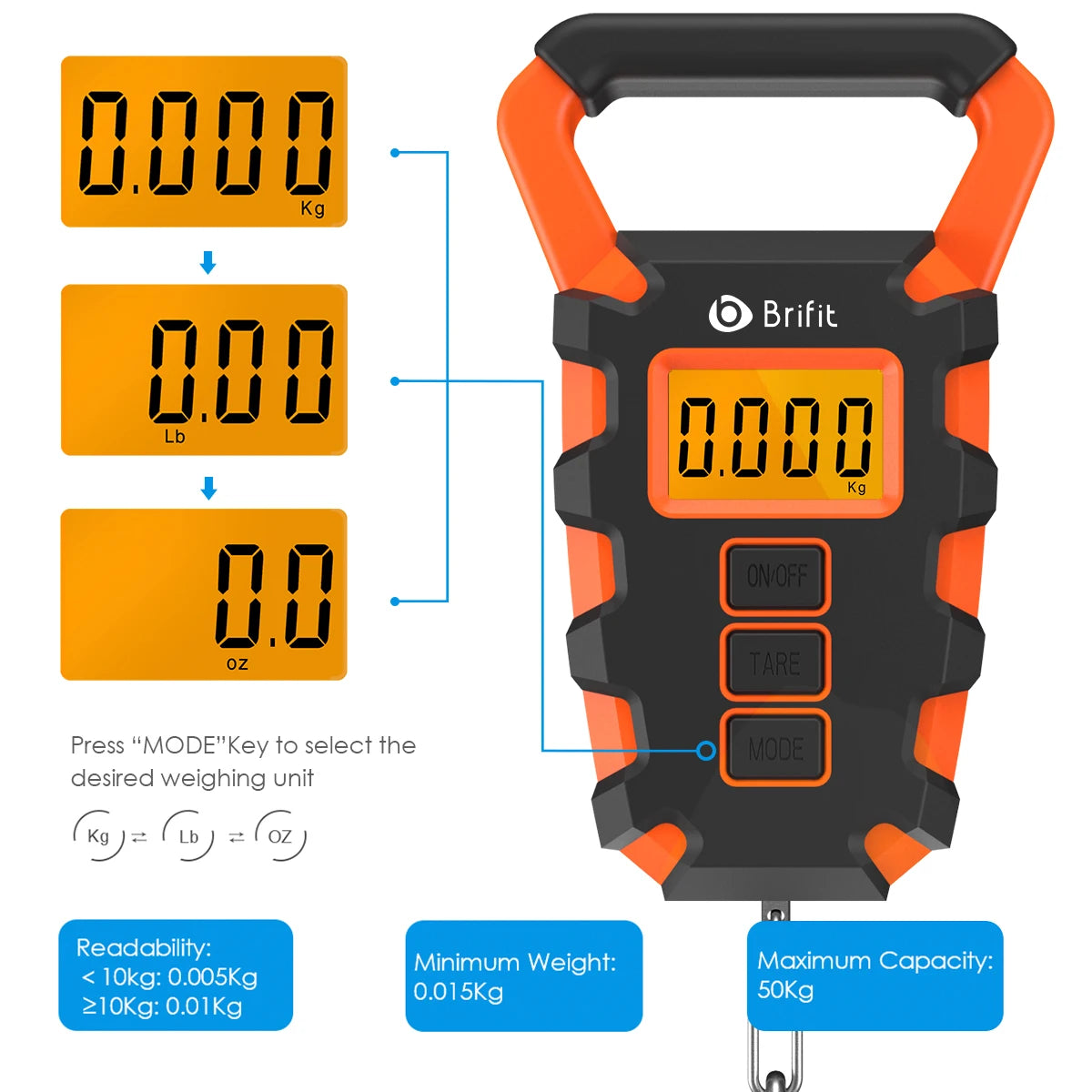 50KG Digital Fishing Scale with Ruler Portable Travel Luggage Weighing Scale Digital Fishing Scale Kitchen Food Scale