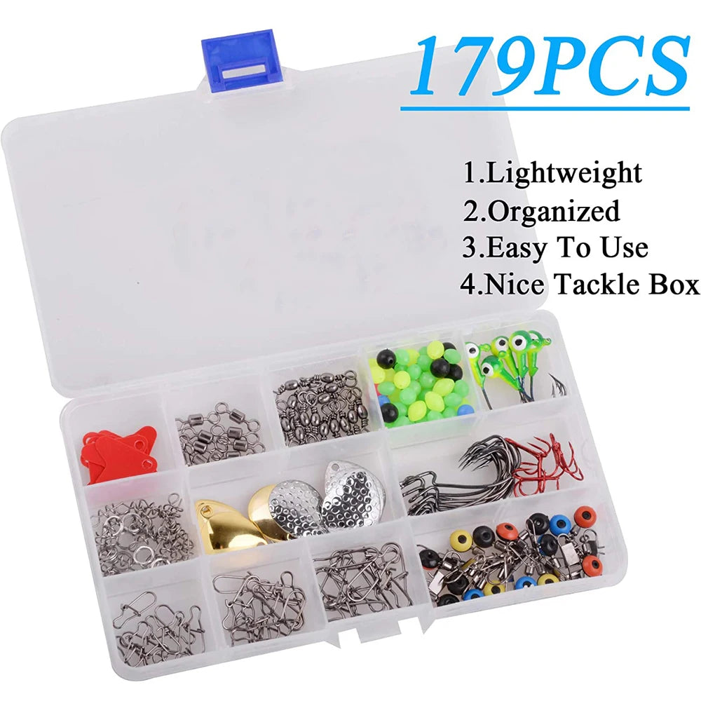 179pcs Loaded Fishing Terminal Tackle Box