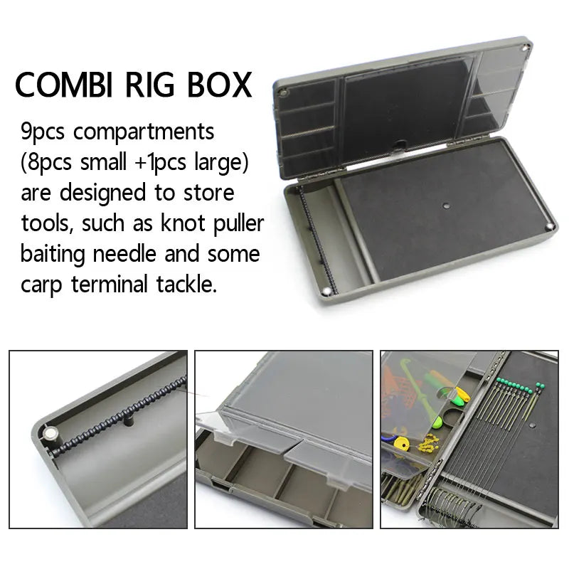 Carp Fishing Tackle Box for Carp Rig Hair Ronnie Zig Rig Accessories Swivel Line Aligner Lead Clip Kit Storage Case Rig Wallet