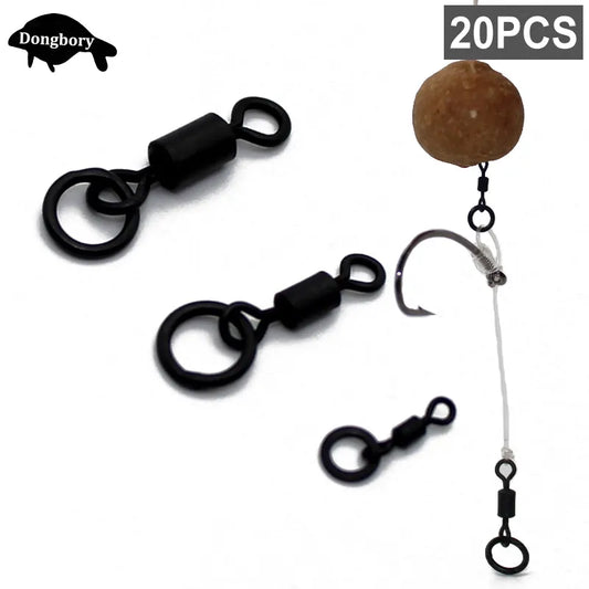 20PCS Carp Fishing Accessroeis - Flexi Ring Swivel with Ring