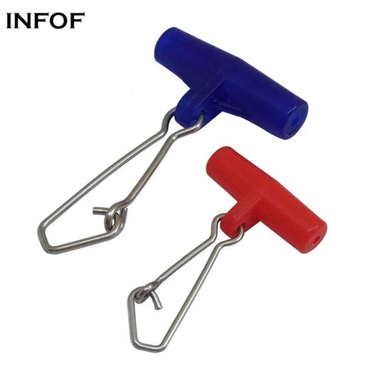 INFOF 100pcs Sinker Slider with Hooked Snap Hook Fishing Connector Swivel Snap Saltwater Terminal Tackle