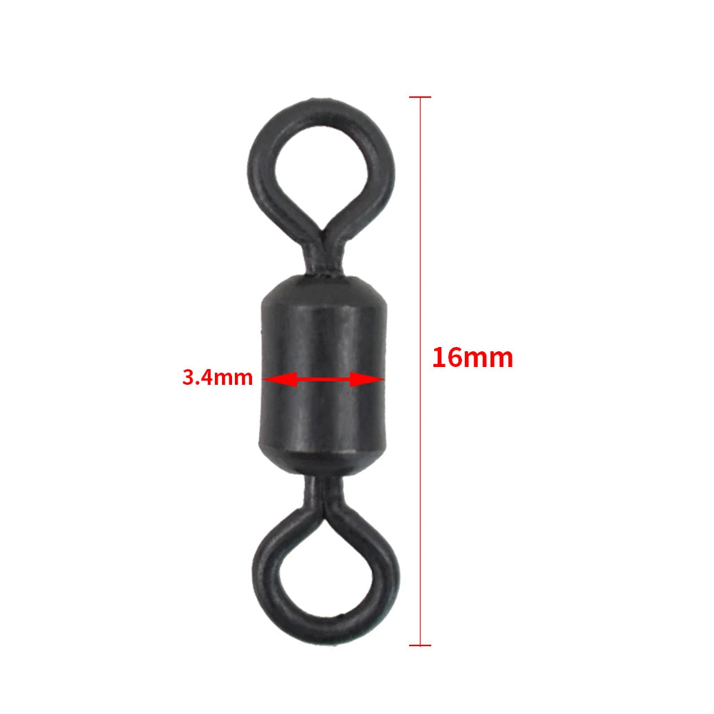 40x Fishing rolling swivels for Carp fishing long body high speed swivel snaps fishing terminal tackle AE045