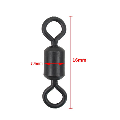 40x Fishing rolling swivels for Carp fishing long body high speed swivel snaps fishing terminal tackle AE045