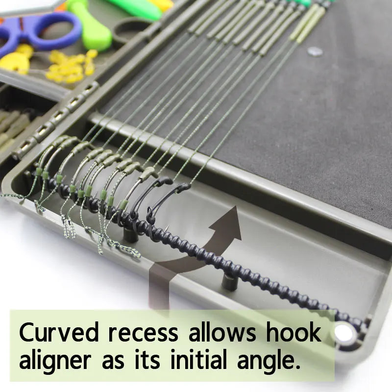 Carp Fishing Tackle Box for Carp Rig Hair Ronnie Zig Rig Accessories Swivel Line Aligner Lead Clip Kit Storage Case Rig Wallet