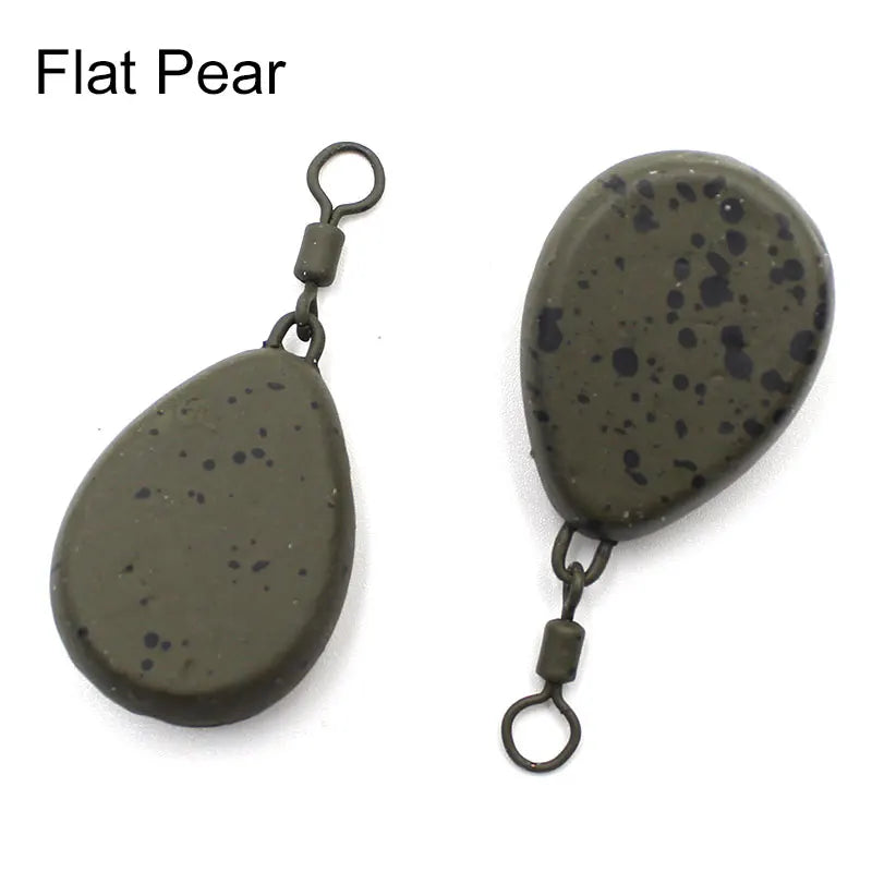 Accessories for Carp Fishing Big Flat Pear Swivel Lead Weights For Carp Rig Ronnie Chod Hair Rig Carp Terminal Tackle