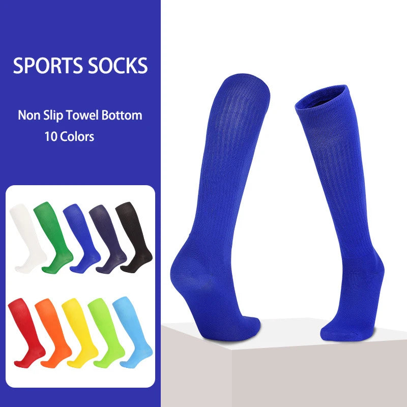 Boys and Girls Solid Thin High Training Socks