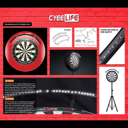 CyeeLife 120 Degree Dartboard Lighting with Magnetic Clamp (Warm White) Suitable for circular dart plates