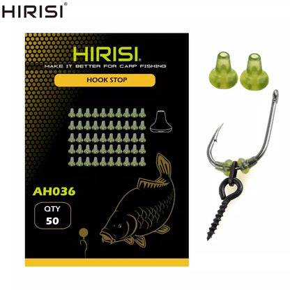 Hirisi 50pcs Rubber Fishing Rigs Fish Hook Stopper Terminal Tackle Accessories AH036