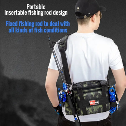 Fishing Lure Bag， Winter Fishing Outdoor Fishing Backpack with Rod Holder Bag，Fishing Tackle Backpack Lure Box Gear Storage Bag