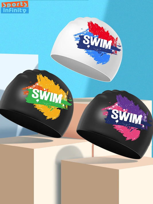 Men Silicone Waterproof Swimming Caps