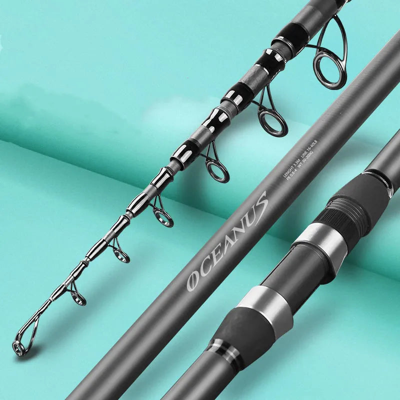 2.4m~5.4m High Carbon Fiber Portable Telescopic Fishing Rod