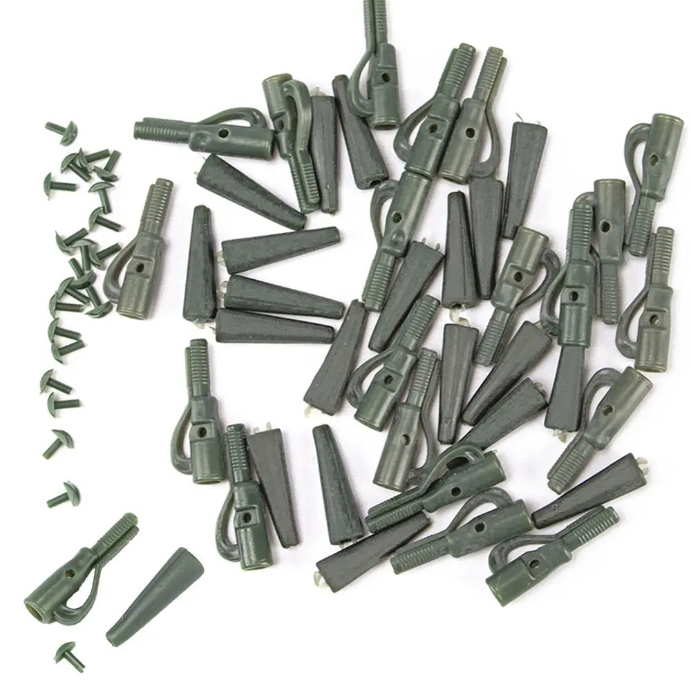 Safety Carp Fishing Accessories Tubes 50pcs Tail Rubbers Fishing Terminal Fishing Tackle Lead Clips