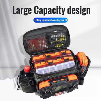 Fishing Lure Bag， Winter Fishing Outdoor Fishing Backpack with Rod Holder Bag，Fishing Tackle Backpack Lure Box Gear Storage Bag