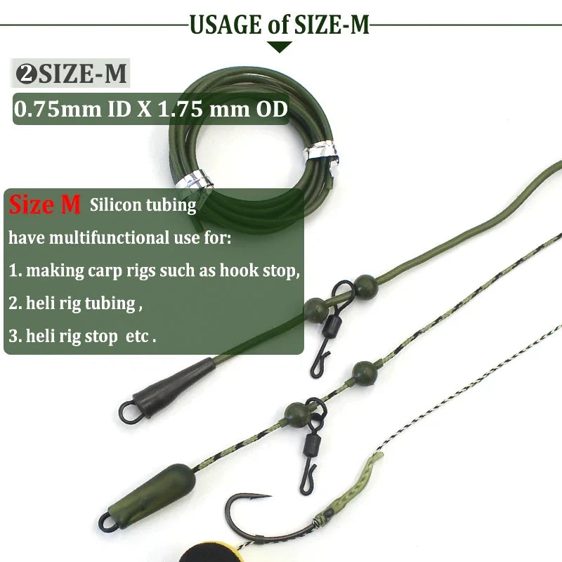 4pcs Carp Fishing Silicone Rig Tubing Carp Rig Chod Helicopter Ronnie Rig For Terminal Fishing Tackles Anti Tangle Sleeve