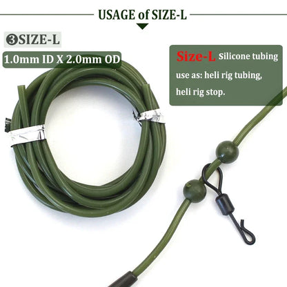 4pcs Carp Fishing Silicone Rig Tubing Carp Rig Chod Helicopter Ronnie Rig For Terminal Fishing Tackles Anti Tangle Sleeve