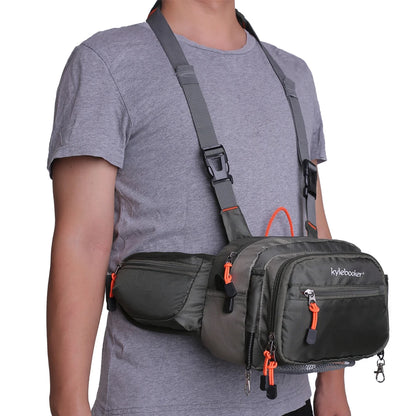 Fly Fishing Chest Pack, Fly Fishing Waist Pack - Lightweight Fishing Fanny Pack and Tackle Storage Hip Bag - Fly Fishing Bag