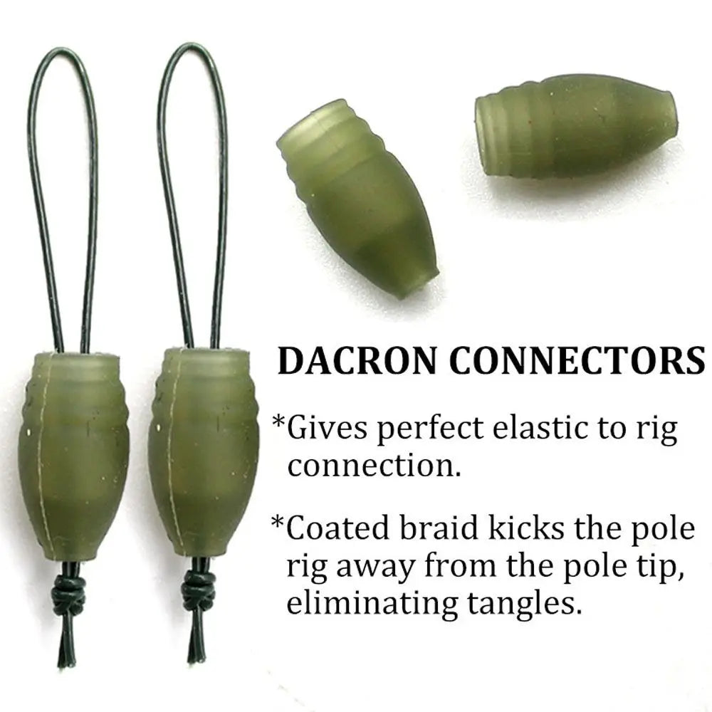 30pcs Elastic Dacron Connectors For Solid And Hollow Elastics Carp Coarse Stop Bead Fishing Tackle