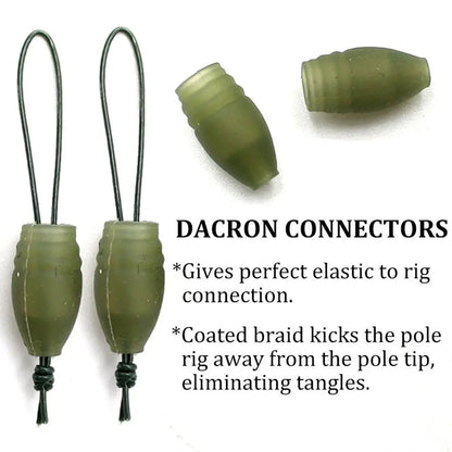 30pcs Elastic Dacron Connectors For Solid And Hollow Elastics Carp Coarse Stop Bead Fishing Tackle