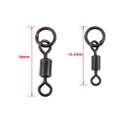 20pcs Fishing Carp Swivel for Chod Rig Link with Solid Ring Terminal Fishing Tackle Fishing Snap Swivels AE045S