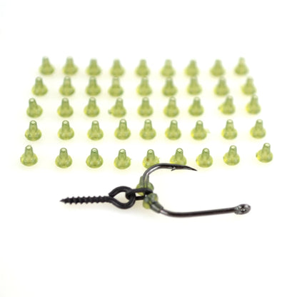 Hirisi 50pcs Rubber Fishing Rigs Fish Hook Stopper Terminal Tackle Accessories AH036