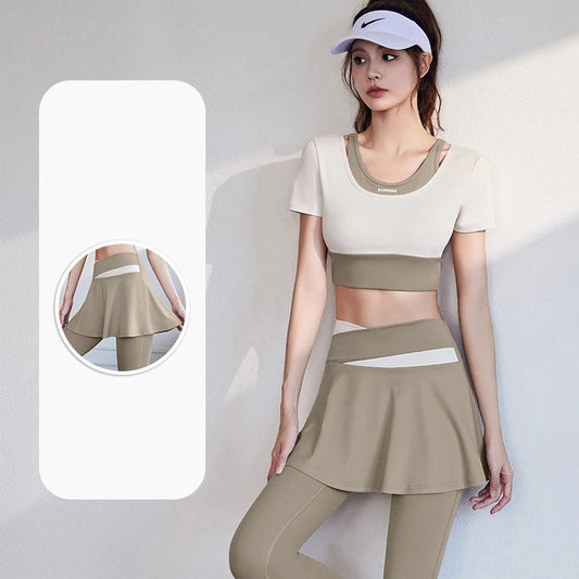 Fitness Yoga Pants With Skirt