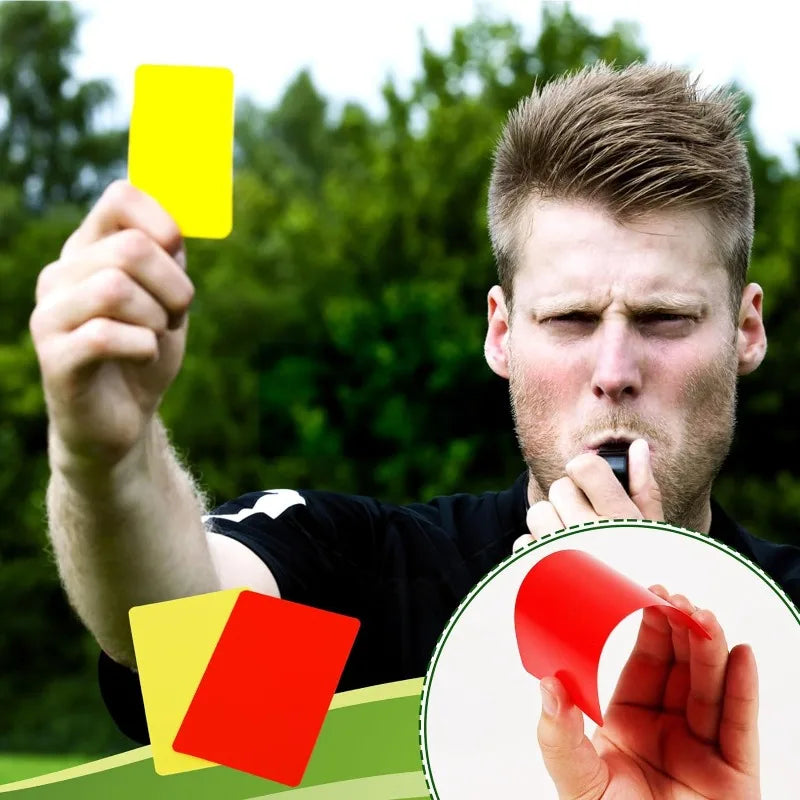 Referee Card Set, Scorebook Whistle Pencil Football Referee Red and Yellow Warning Cards for Football