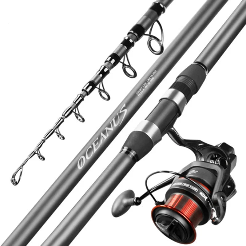 2.4m~5.4m High Carbon Fiber Portable Telescopic Fishing Rod