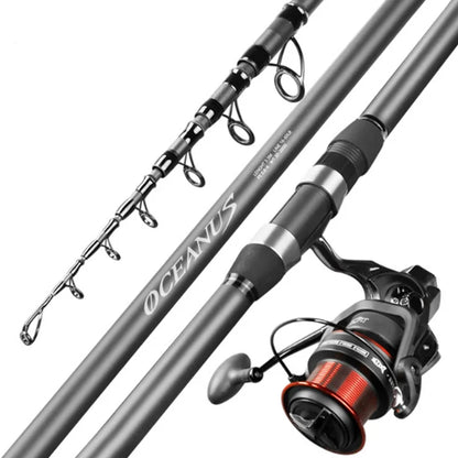 2.4m~5.4m High Carbon Fiber Portable Telescopic Fishing Rod