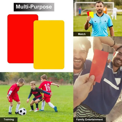 Referee Card Set, Scorebook Whistle Pencil Football Referee Red and Yellow Warning Cards for Football