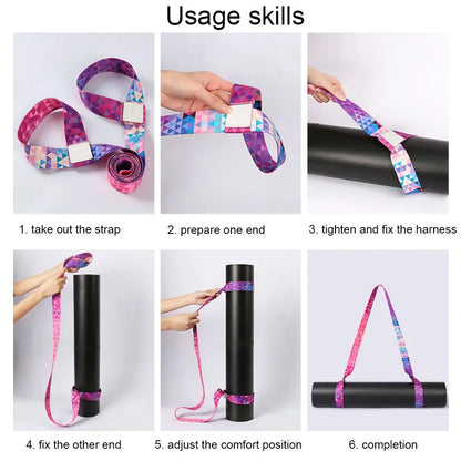 Multicolor Exercise Stretch Yoga Mat Strap Belt