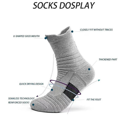 3pairs Anti-slip Football Socks