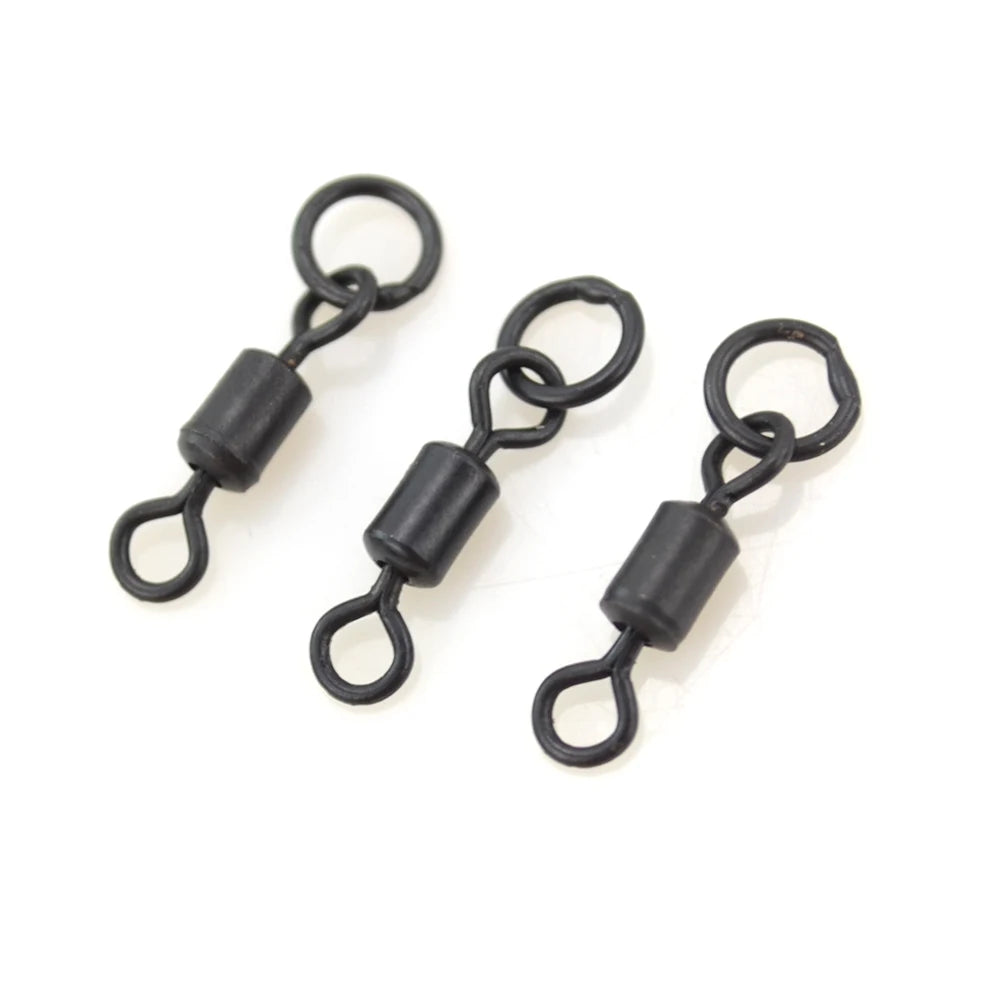 20pcs Fishing Carp Swivel for Chod Rig Link with Solid Ring Terminal Fishing Tackle Fishing Snap Swivels AE045S