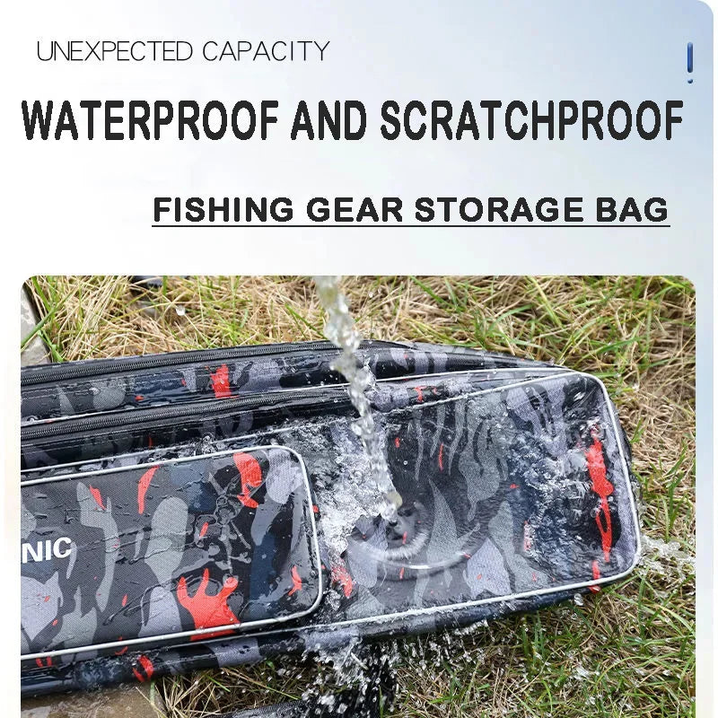 Fishing Gear Storage Bag 120 125 130CM Thickened Waterproof Multi-functional Fishing Bag 2/3 Layer Fishing Rod Bag