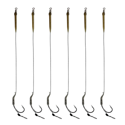 FTK 18.5cm 6-8pcs Leader Carp Fishing Hooks Hair Rigs With Line 30-60LB 2/4/6/8# Europe Feeder Group Carp Hook Accessories