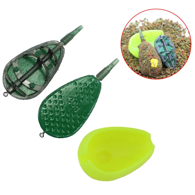 30g/40g/50g Carp Fishing Accessories Feeder Mould Flat Method Feeder And Bait Boilies For Carp Fishing Terminal Tackle Equipment