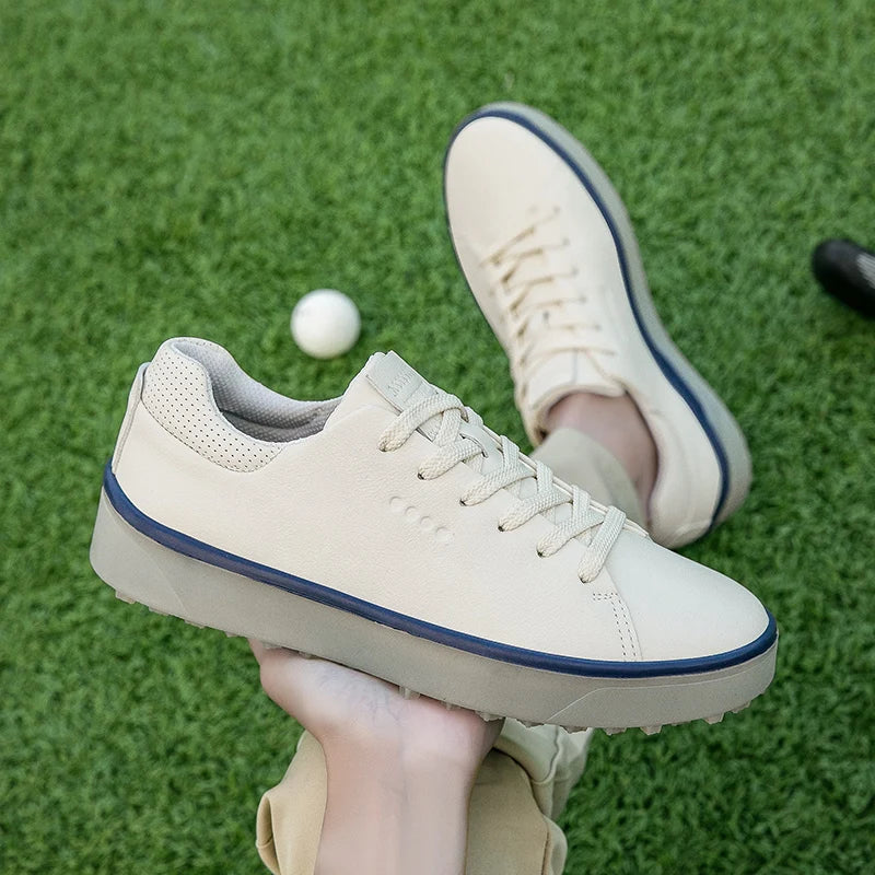 Flat Leather Golf Shoes