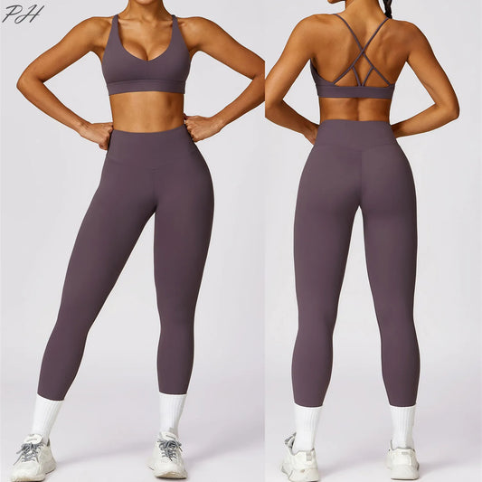 2Pcs Fitness Set Breathable Gym / Yoga Suit