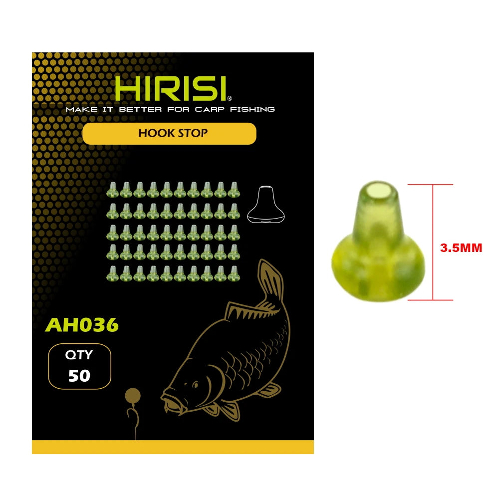 Hirisi 50pcs Rubber Fishing Rigs Fish Hook Stopper Terminal Tackle Accessories AH036