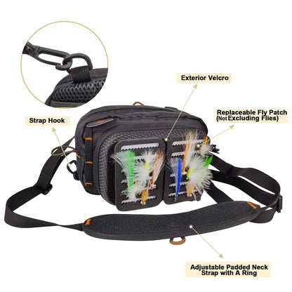 Aventik Fly Fishing Bag Fishing Chest Bag Ultra Light Multiple Pockets Fishing Tool Accessory Bag